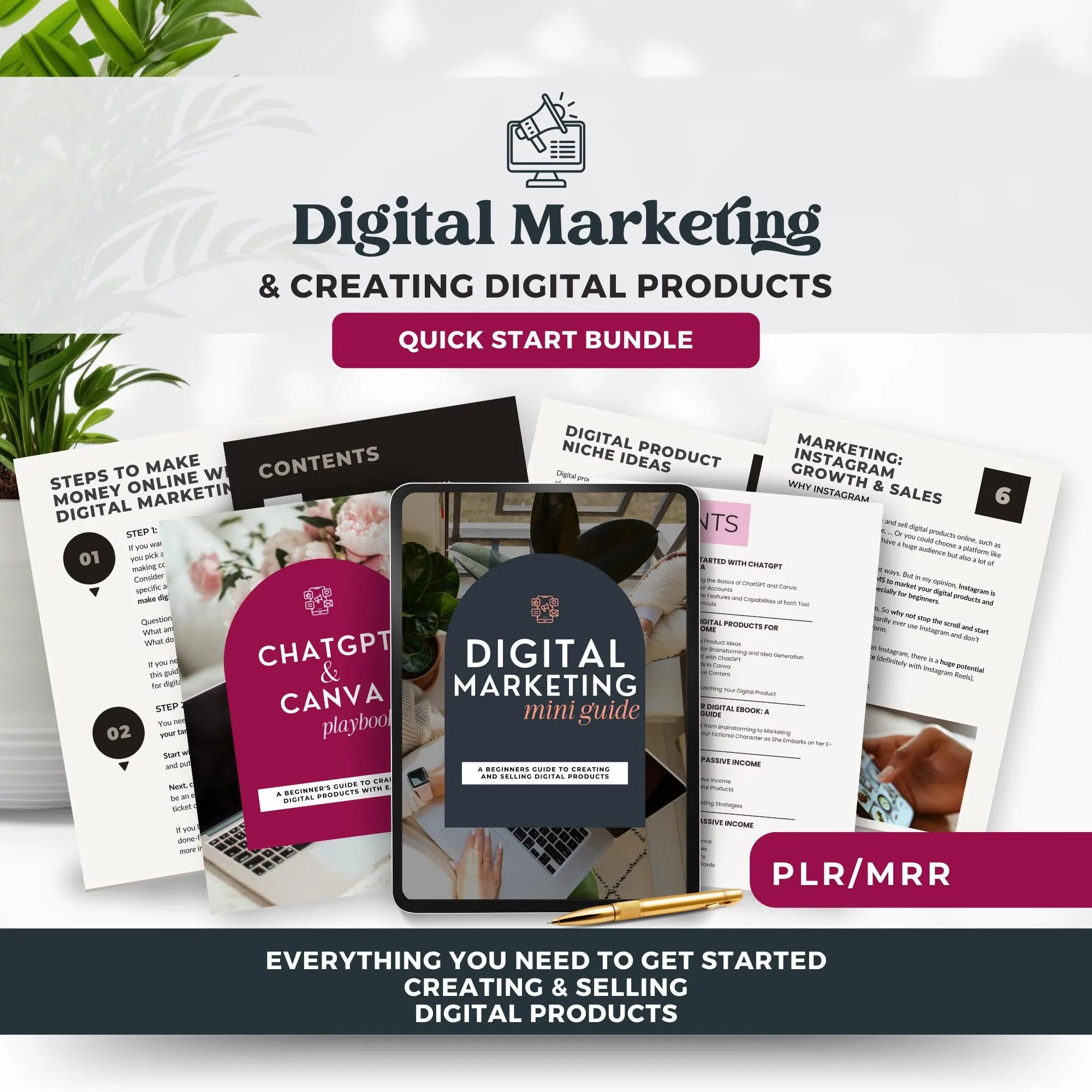 How to Create and Sell Digital Products, Using Canva and Chatgpt, Digital Marketing Beginners Guide. MRR, PLR, Product Delivery Templates