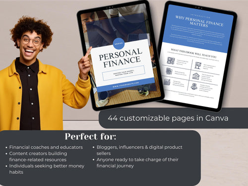 Personal Finance Ebook Guide Canva Template | Printable Budgeting Ebook | Financial Success Planner | Financial Goal-Setting Worksheet