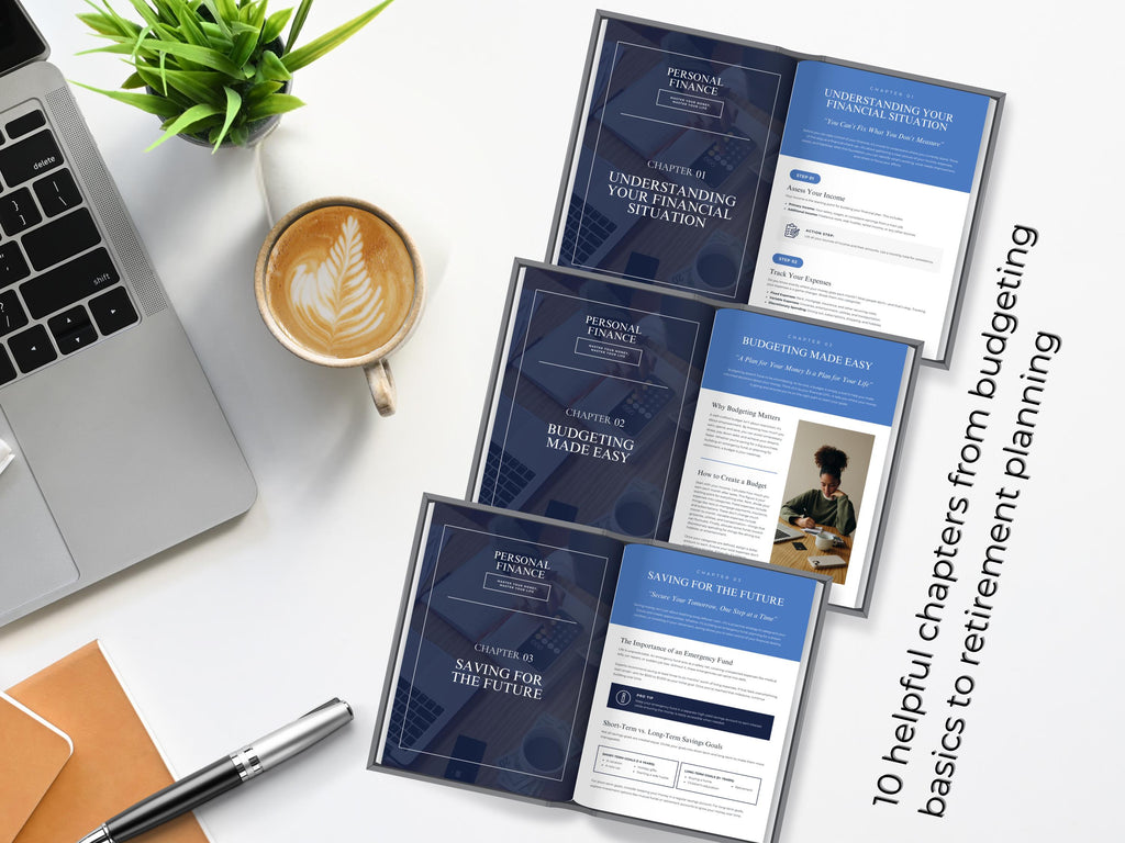 Personal Finance Ebook Guide Canva Template | Printable Budgeting Ebook | Financial Success Planner | Financial Goal-Setting Worksheet