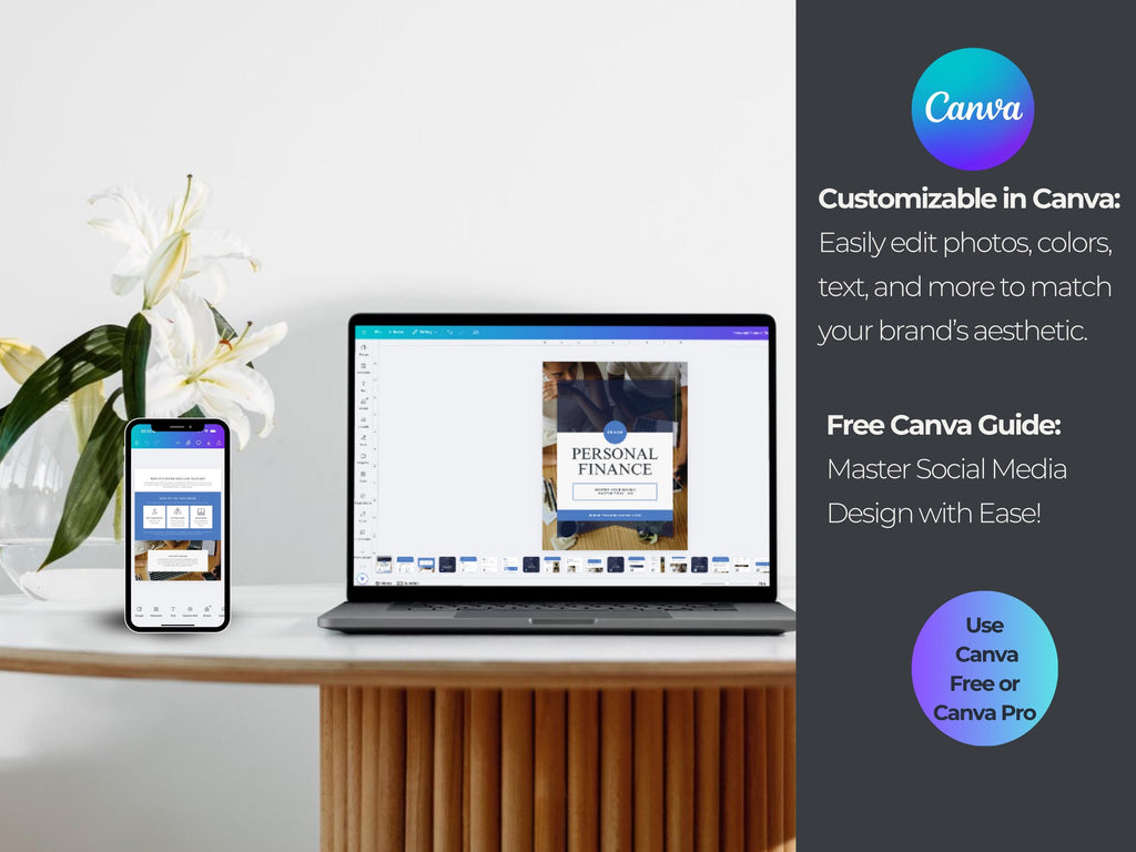 Personal Finance Ebook Guide Canva Template | Printable Budgeting Ebook | Financial Success Planner | Financial Goal-Setting Worksheet