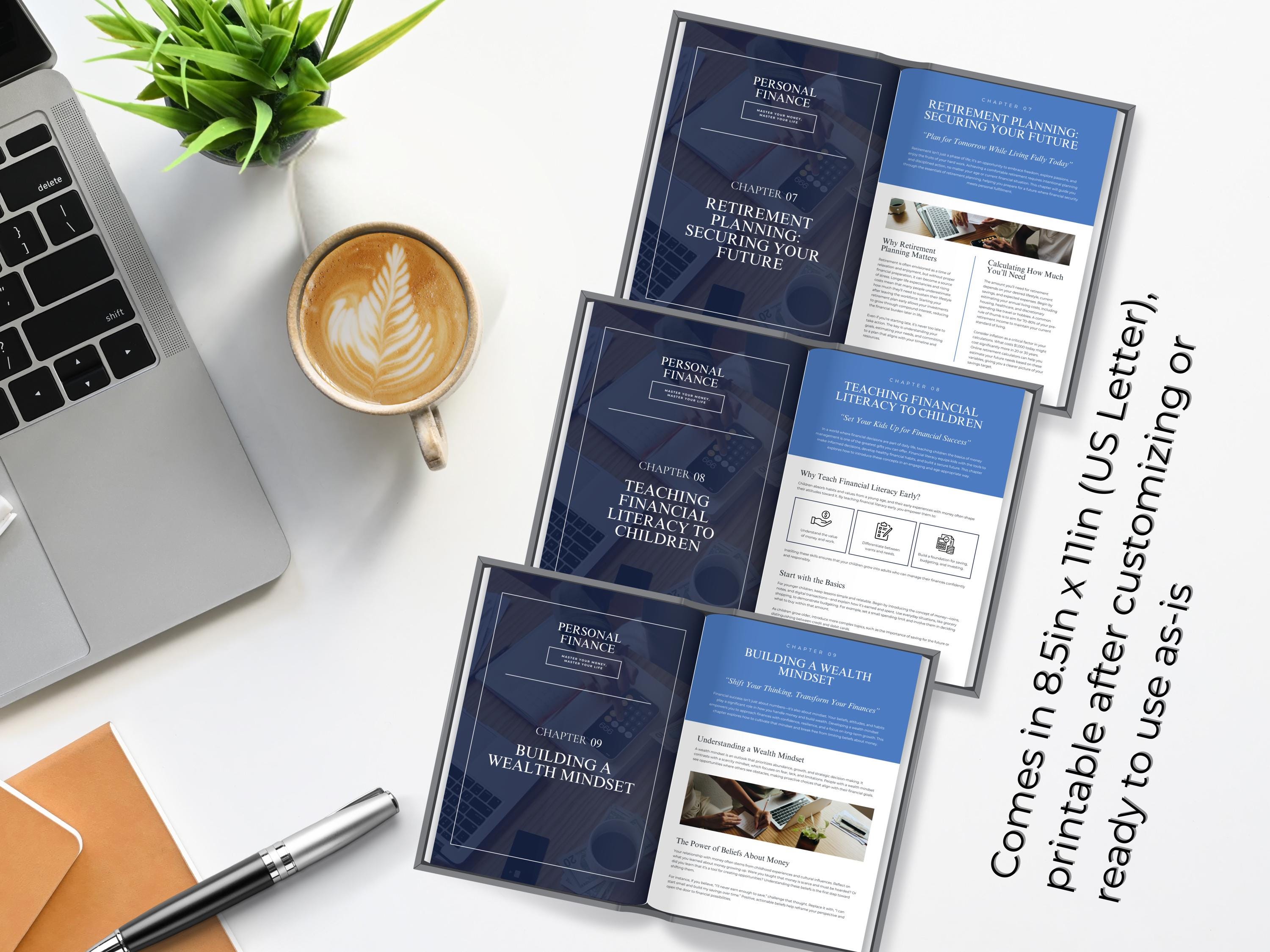 Personal Finance Ebook Guide Canva Template | Printable Budgeting Ebook | Financial Success Planner | Financial Goal-Setting Worksheet
