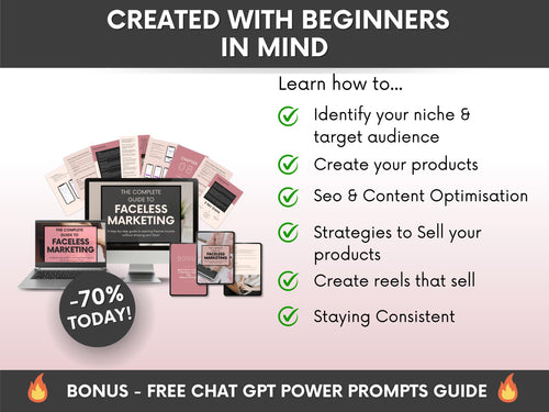 The Complete Guide to Faceless Digital Marketing Ebook with PLR and MRR, Learn and Resell Done-For-You Faceless Marketing Course