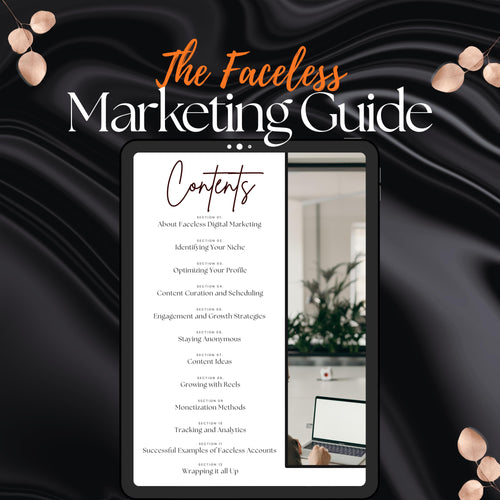The Faceless Marketing Guide with PLR MRR Editable Digital Ebook for Instagram Reels Tiktok Growth & Anonymous Branding Strategy