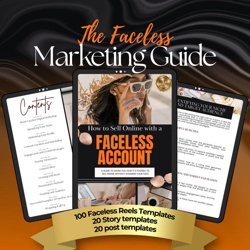 The Faceless Marketing Guide with PLR MRR Editable Digital Ebook for Instagram Reels Tiktok Growth & Anonymous Branding Strategy
